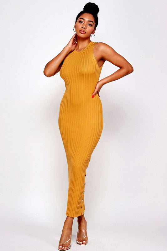 Mustard fitted outlet dress