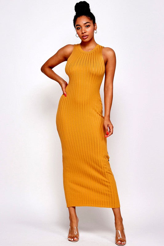 Mustard yellow fitted clearance dress