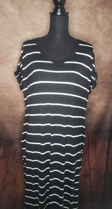 PLUS Size Stripe V-Neck  Maxi dress