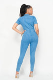 Short sleeve Denim Jumpsuit