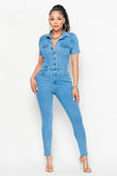 Short sleeve Denim Jumpsuit