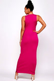 Sleeveless fitted dress-Fuchsia